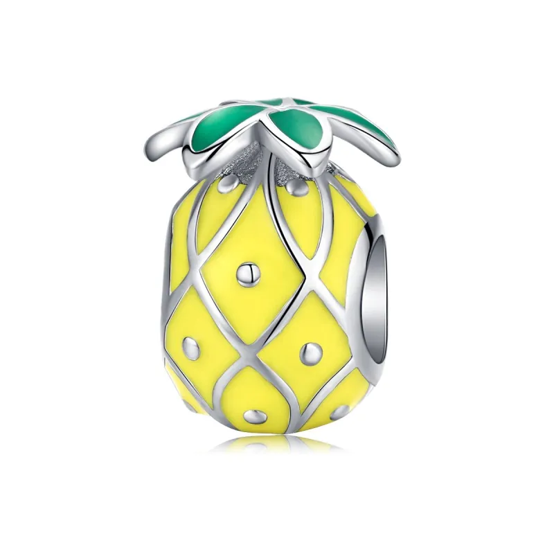 Yellow Enamel & Sterling Silver Pineapple Charm sold by Zulily