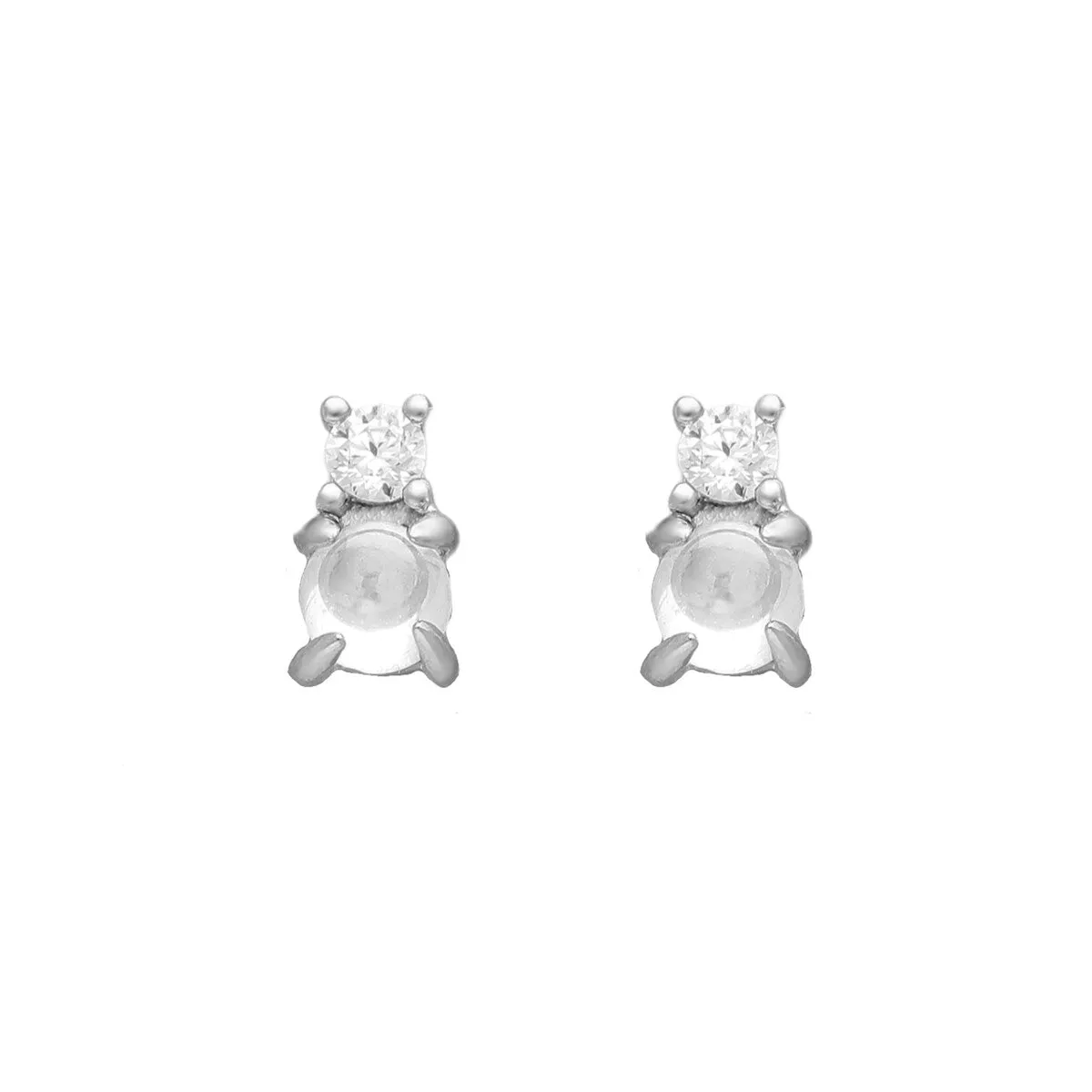 Sterling Silver Cubic Zirconia Circular Stud Earrings sold by Zulily product image thumbnail 2