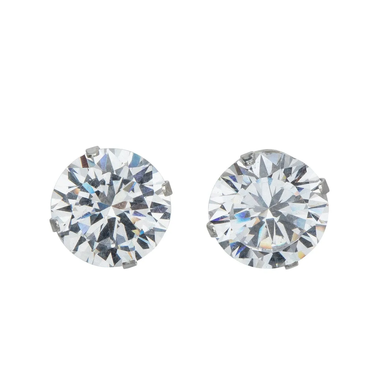 Sterling Silver Cubic Zirconia Circular Stud Earrings sold by Zulily