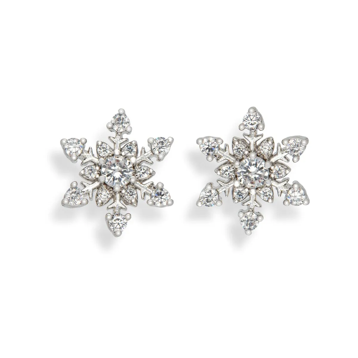 Sterling Silver Cubic Zirconia Snowflake Stud Earrings sold by Zulily