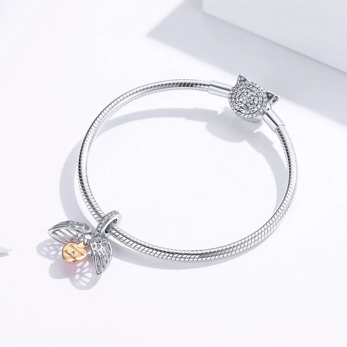 Sterling Silver 'Forever Family' Heart & Angel Wing Charm sold by Zulily product image thumbnail 4