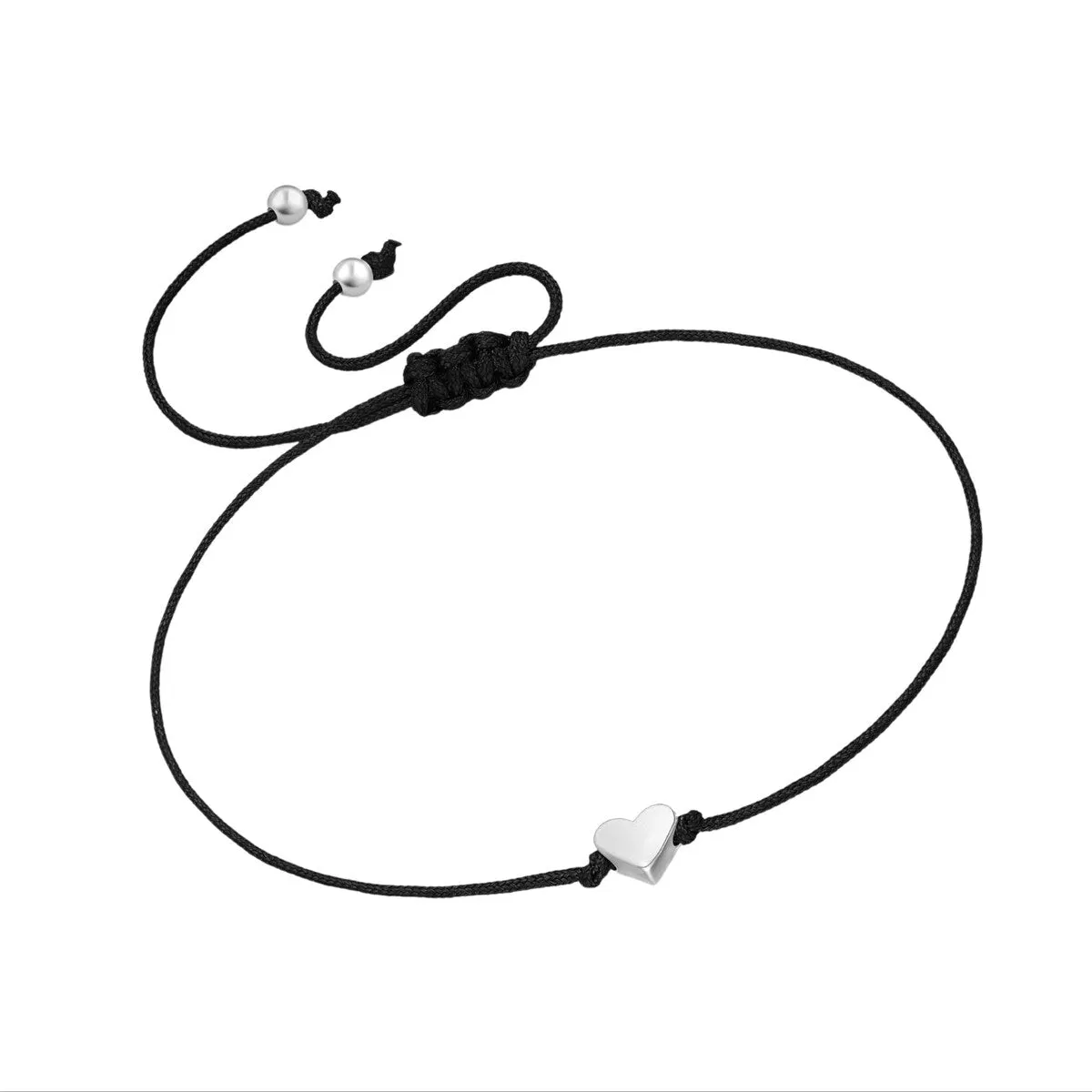 Black Adjustable Bracelet With Sterling Silver Heart sold by Zulily