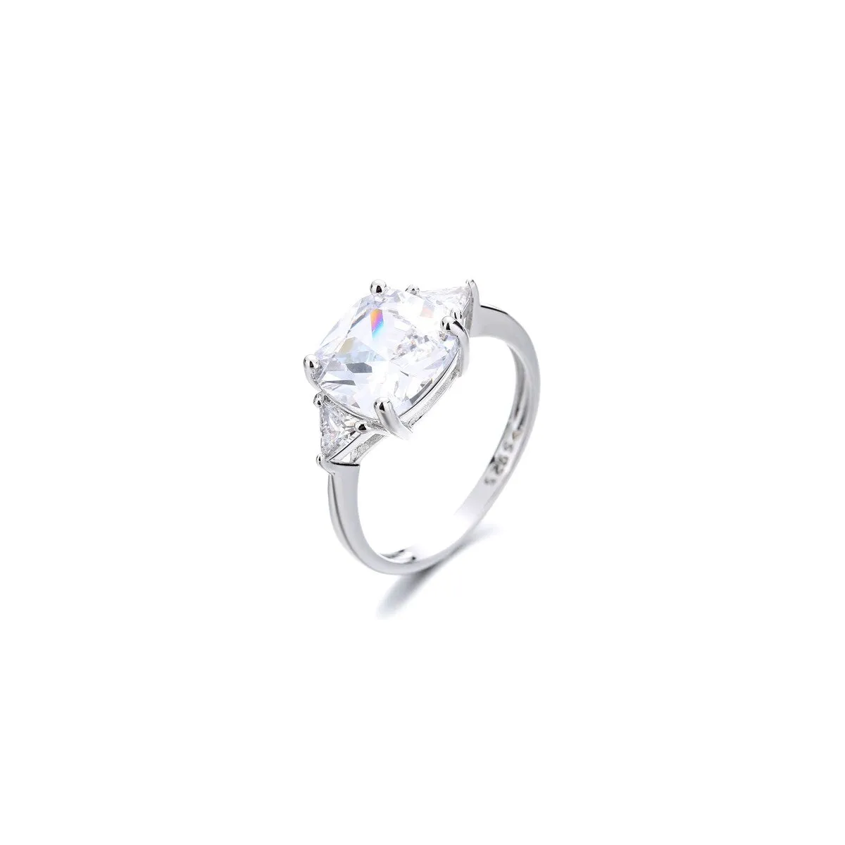 Sterling Silver Triple-Stone Ring with crystals from Swarovski sold by Zulily