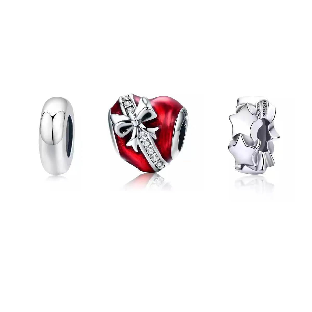 Cubic Zirconia & Sterling Silver Star Spacer Charm - Set of Three sold by Zulily