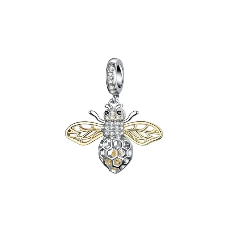 Cubic Zirconia Sterling Silver Bee Charm sold by Zulily