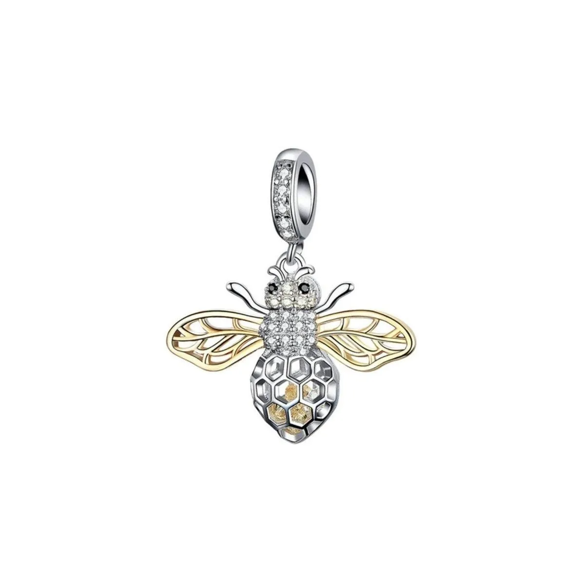 Cubic Zirconia Sterling Silver Bee Charm sold by Zulily