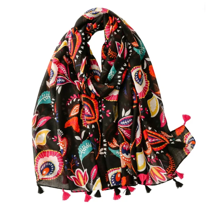 Colorful Paisley and Flower Scarf sold by Zulily