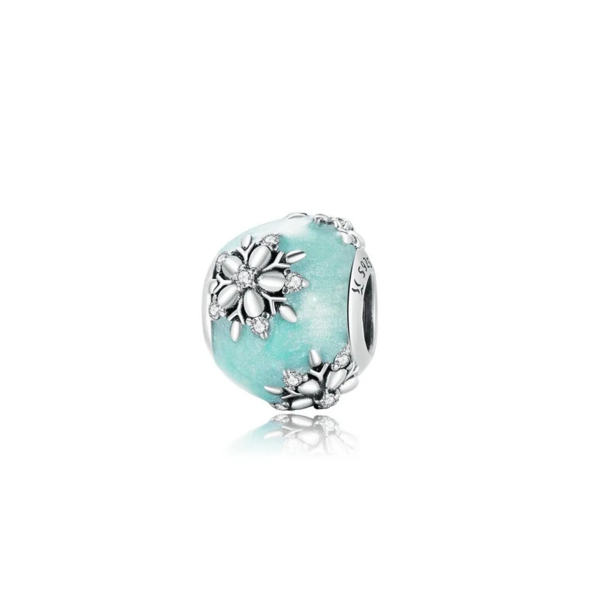 Sterling Silver Snowflake-Encrusted Charm sold by Zulily