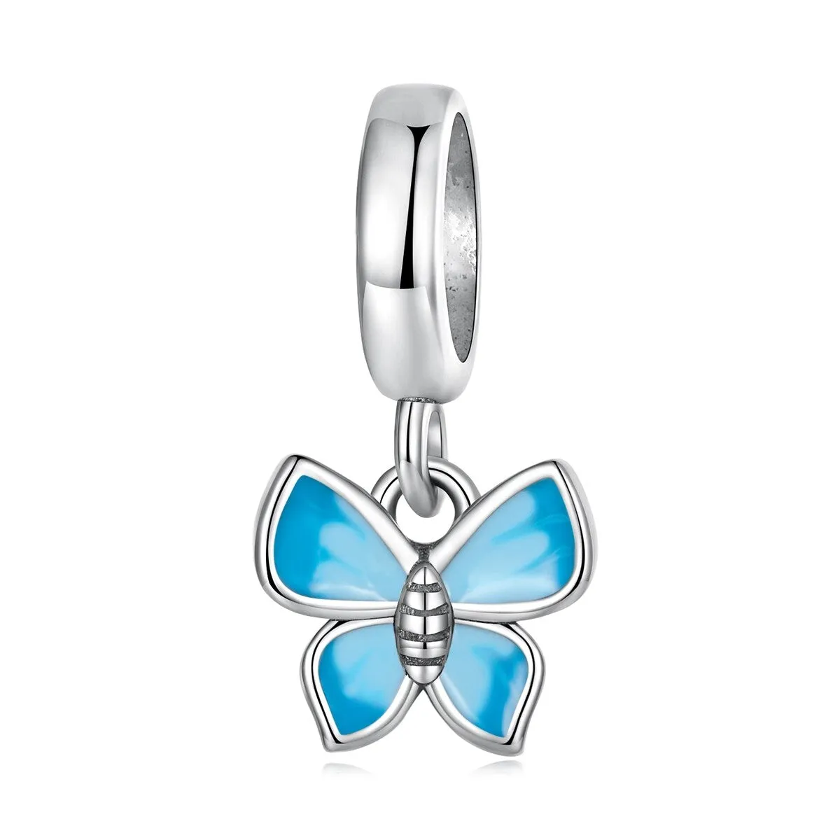Light Blue Sterling Silver Butterfly Charm sold by Zulily