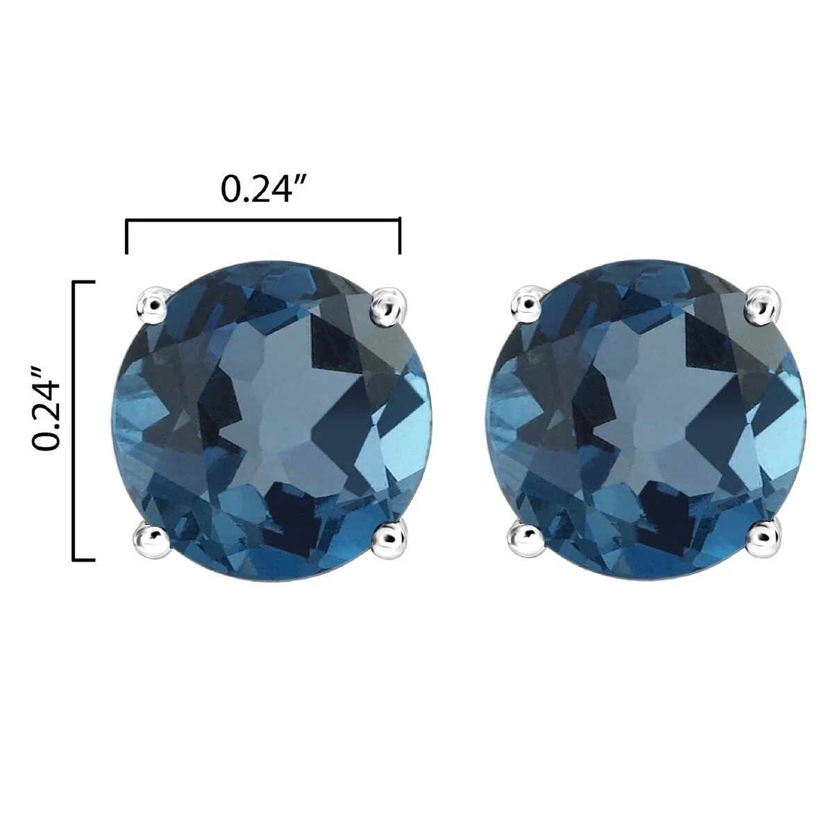 Set of 3 Sterling Silver Stud Earrings - Blue Topaz and White Topaz sold by Zulily product image thumbnail 3