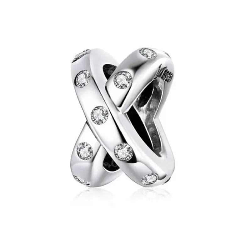 Sterling Silver & Clear CZ Crossover X Bracelet Charm sold by Zulily