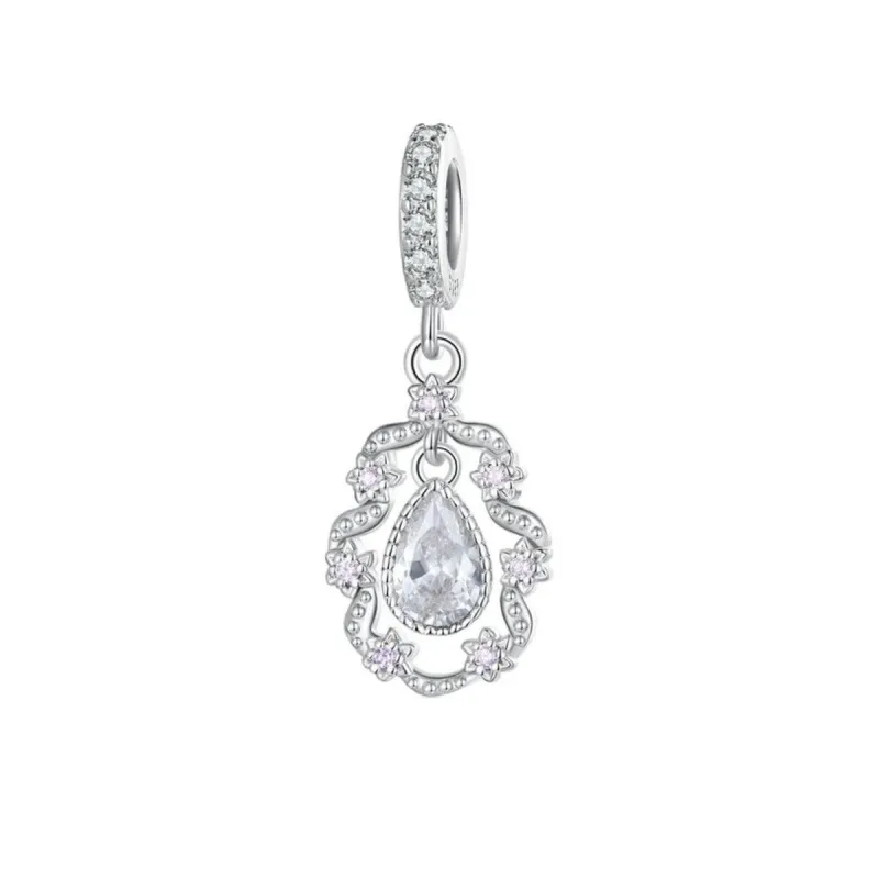 Cubic Zirconia & Sterling Silver Teardrop Ribbon Charm sold by Zulily