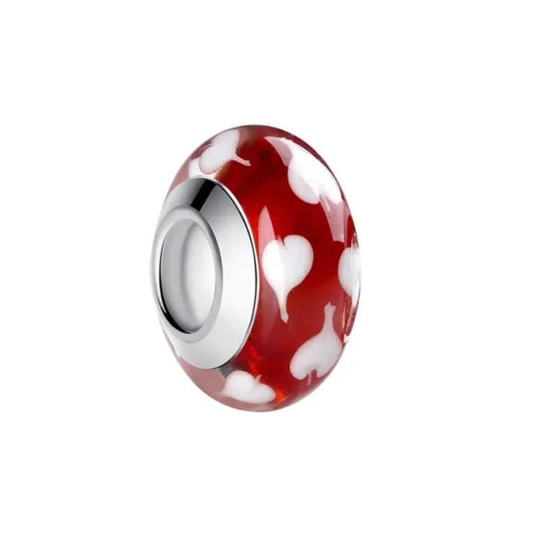 Sterling Silver Red Hearts Glass Bead Charm sold by Zulily