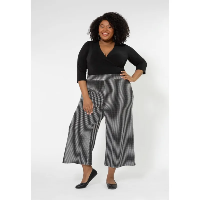Leota Women's Judy Check Culottes Black sold by Zulily