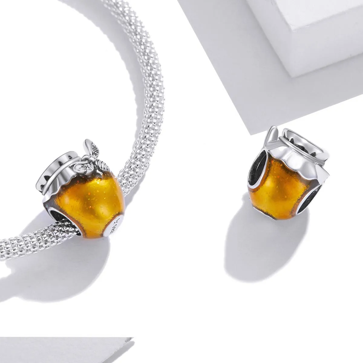 Yellow Sterling Silver Honey Pot & Bee Charm sold by Zulily product image thumbnail 3