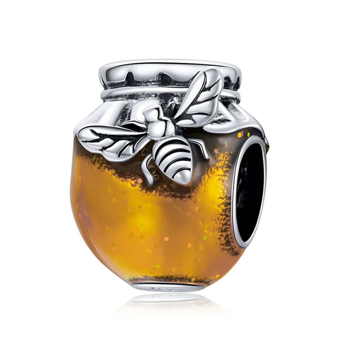 Yellow Sterling Silver Honey Pot & Bee Charm sold by Zulily