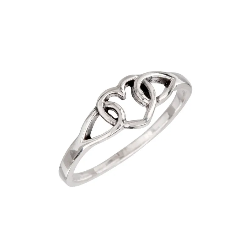 Sterling Silver Open Interlocked Heart Ring sold by Zulily