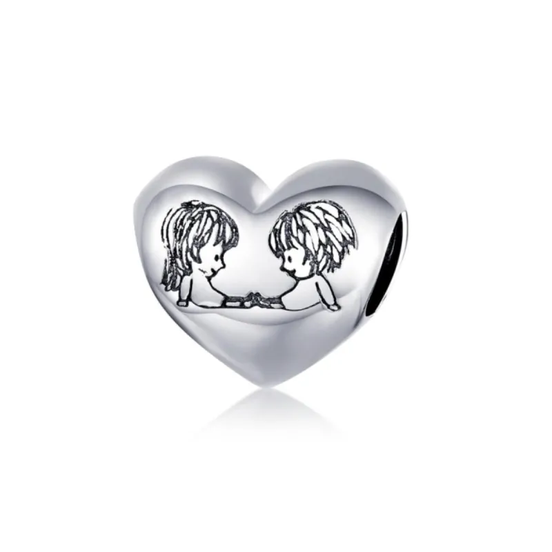 Sterling Silver Heart Siblings Charm sold by Zulily