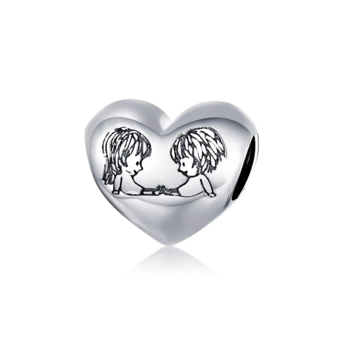 Sterling Silver Heart Siblings Charm sold by Zulily