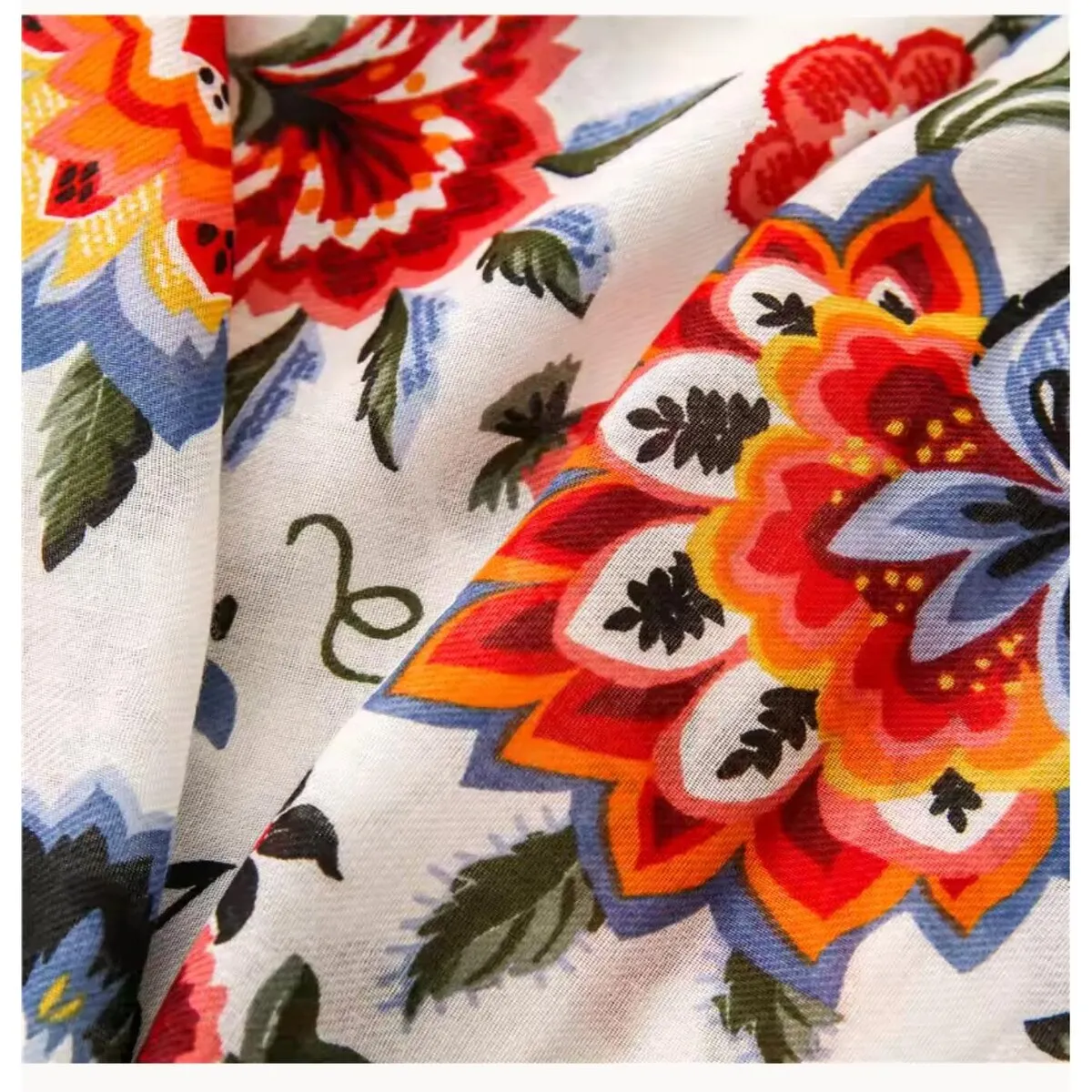 Bright Blooming Flower Scarf with Tassels sold by Zulily product image thumbnail 2