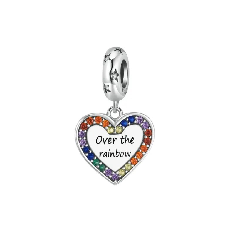Cubic Zirconia & Sterling Silver 'Over The Rainbow' Heart Charm sold by Zulily