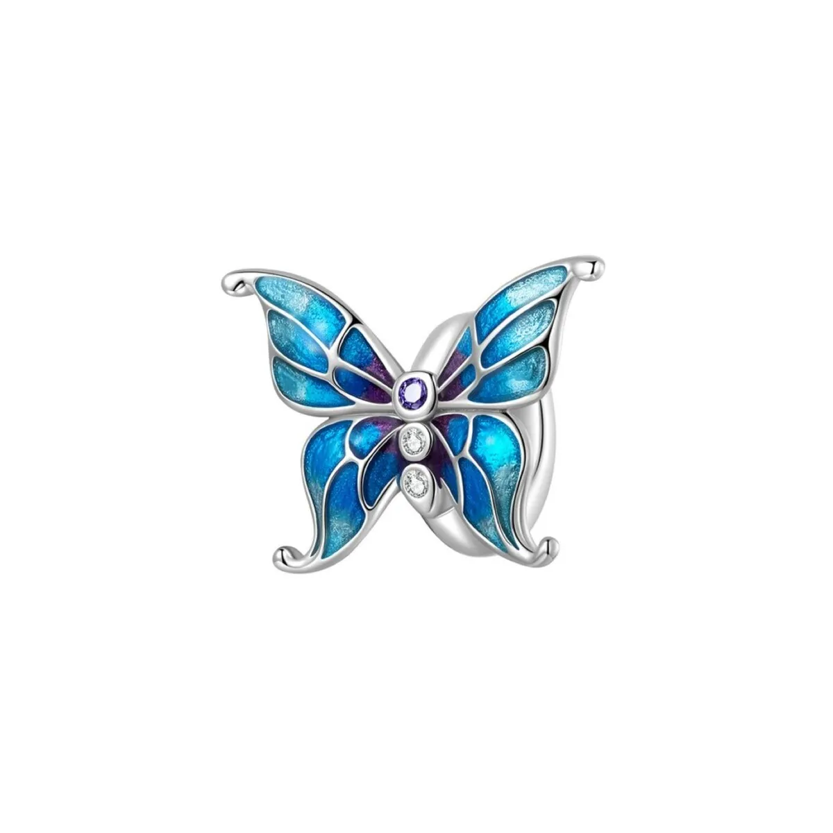 Blue Cubic Zirconia & Sterling Silver Butterfly Charm sold by Zulily