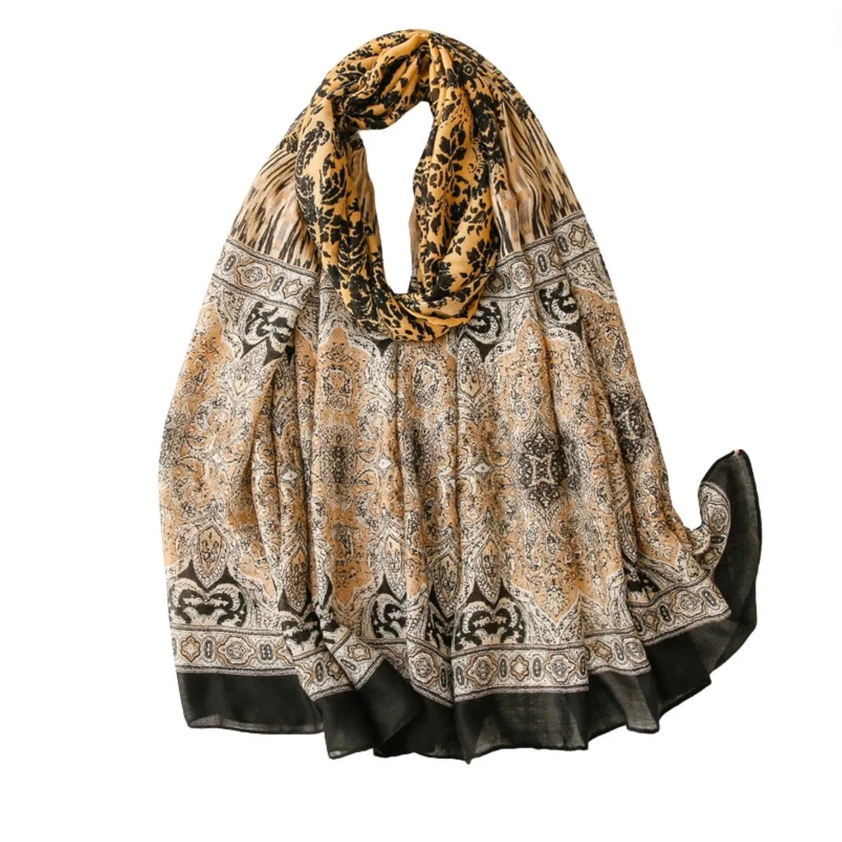 Brown and Black Damask Scarf sold by Zulily