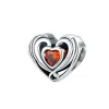 Red Cubic Zirconia & Sterling Silver Double Heart Charm sold by Zulily