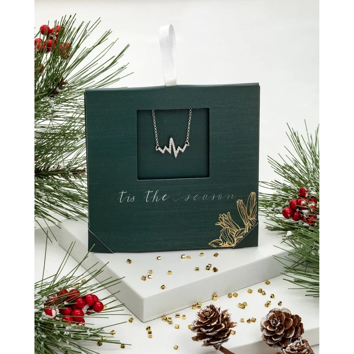 Silvertone Clear Swarovski Crystal Pave Heartbeat Bracelet sold by Zulily product image thumbnail 2