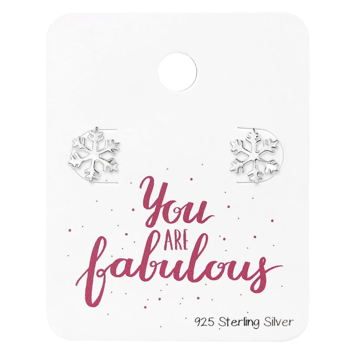 Sterling Silver Snowflake Earrings On You Are Fabulous Card sold by Zulily