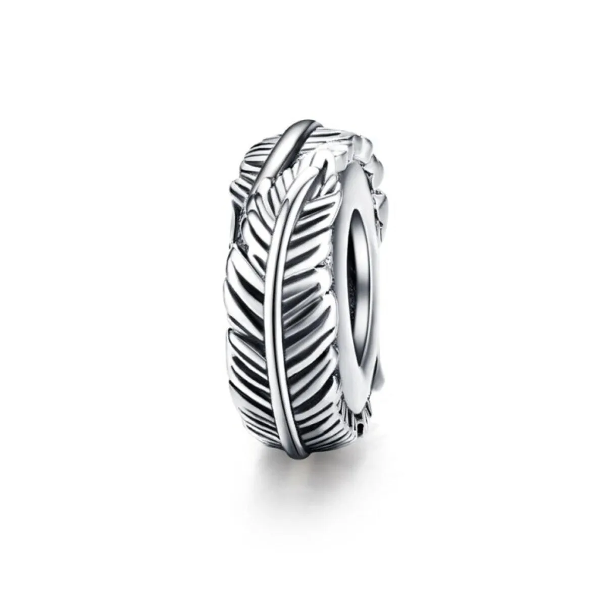 Sterling Silver Feather Charm Bead sold by Zulily