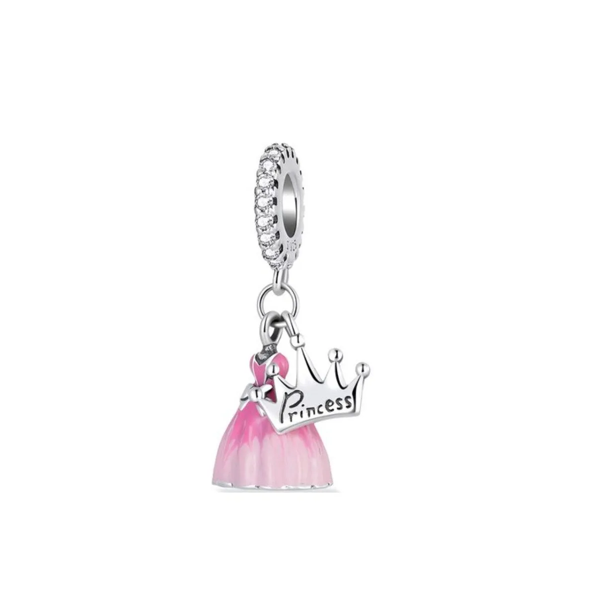 Pink & Sterling Silver 'Princess' Charm sold by Zulily