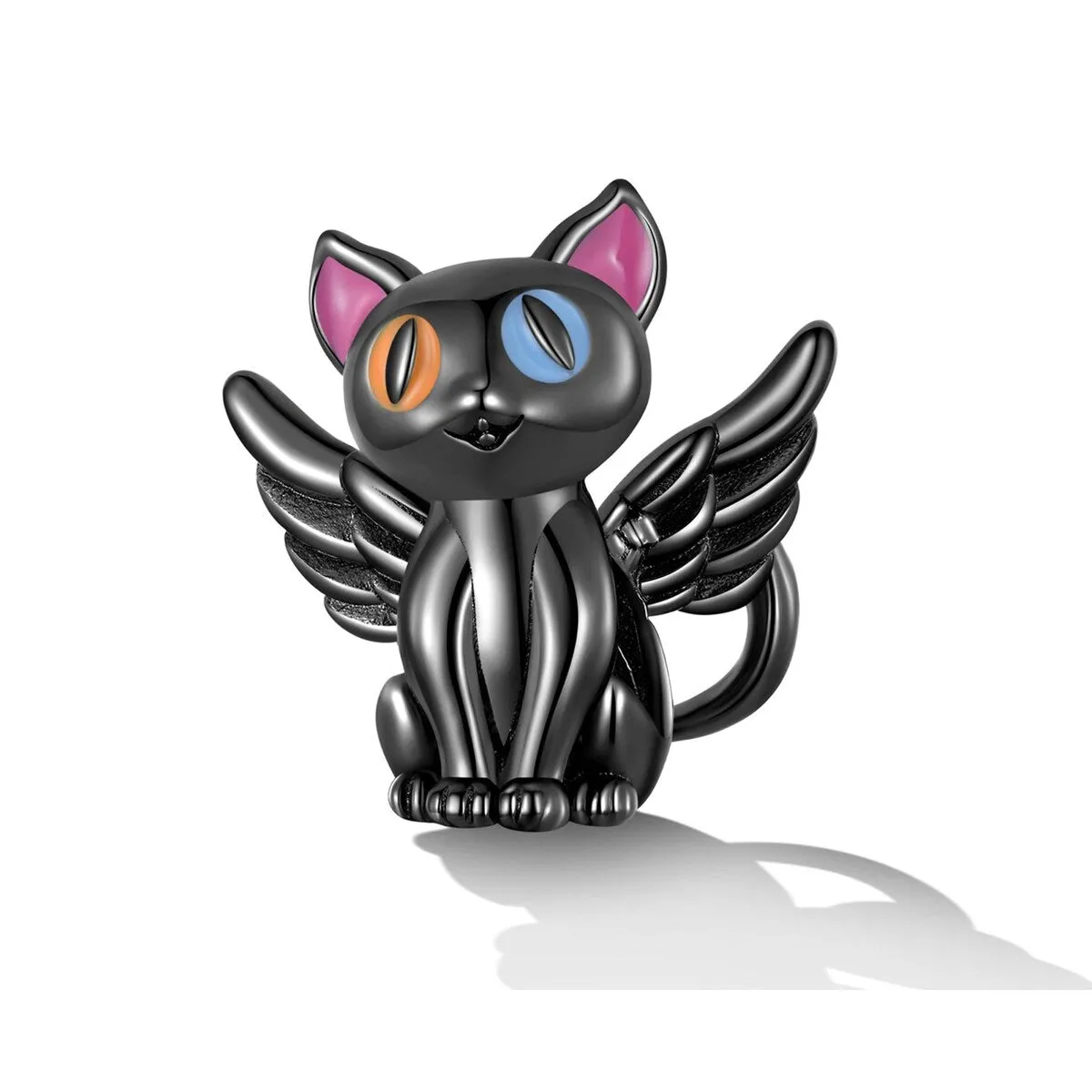 Sterling Silver Black Cat With Wings Charm sold by Zulily