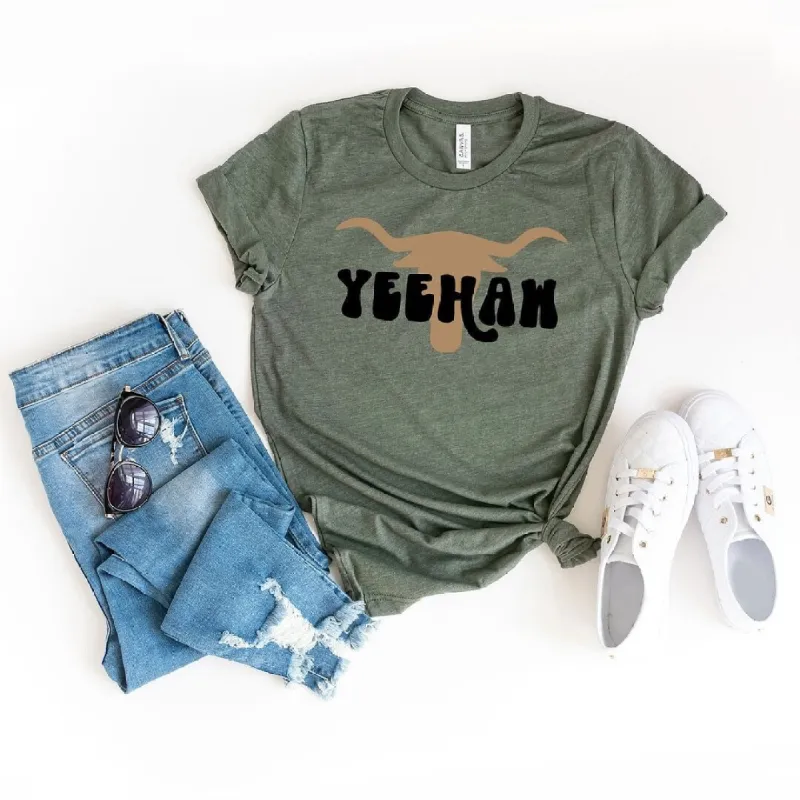 Yeehaw Bull Short Sleeve Crewnneck Tee sold by Zulily