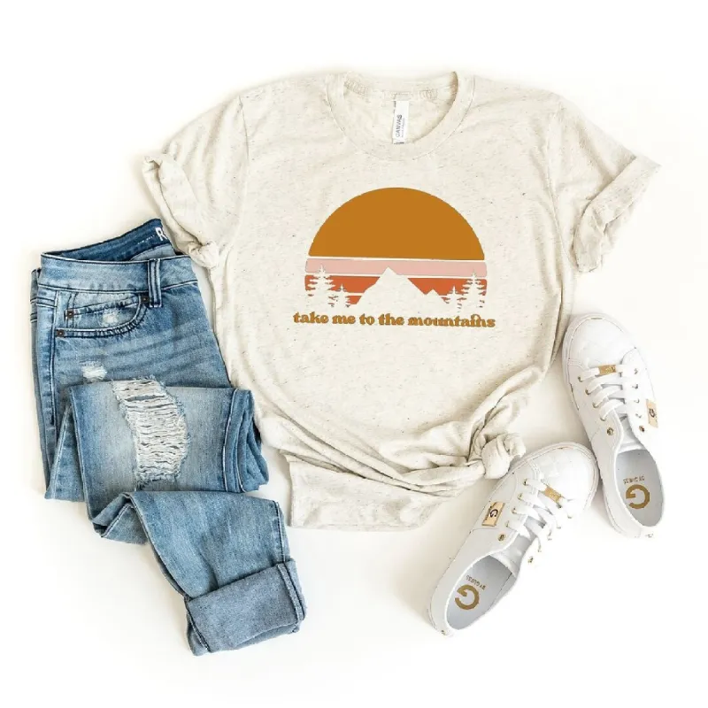 Take Me to the Mountains Sunset Short Sleeve Crewnneck Tee sold by Zulily