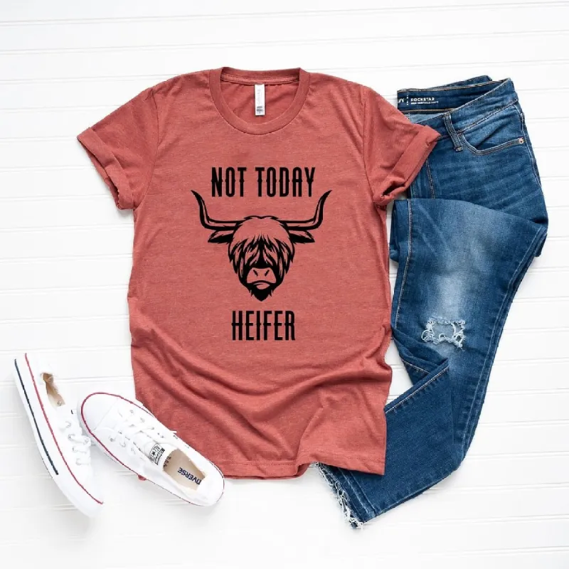 Not Today Heifer Short Sleeve Crewnneck Tee sold by Zulily