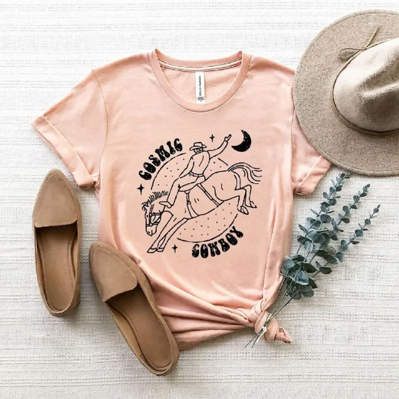 Cosmic Cowboy Short Sleeve Crewnneck Tee sold by Zulily