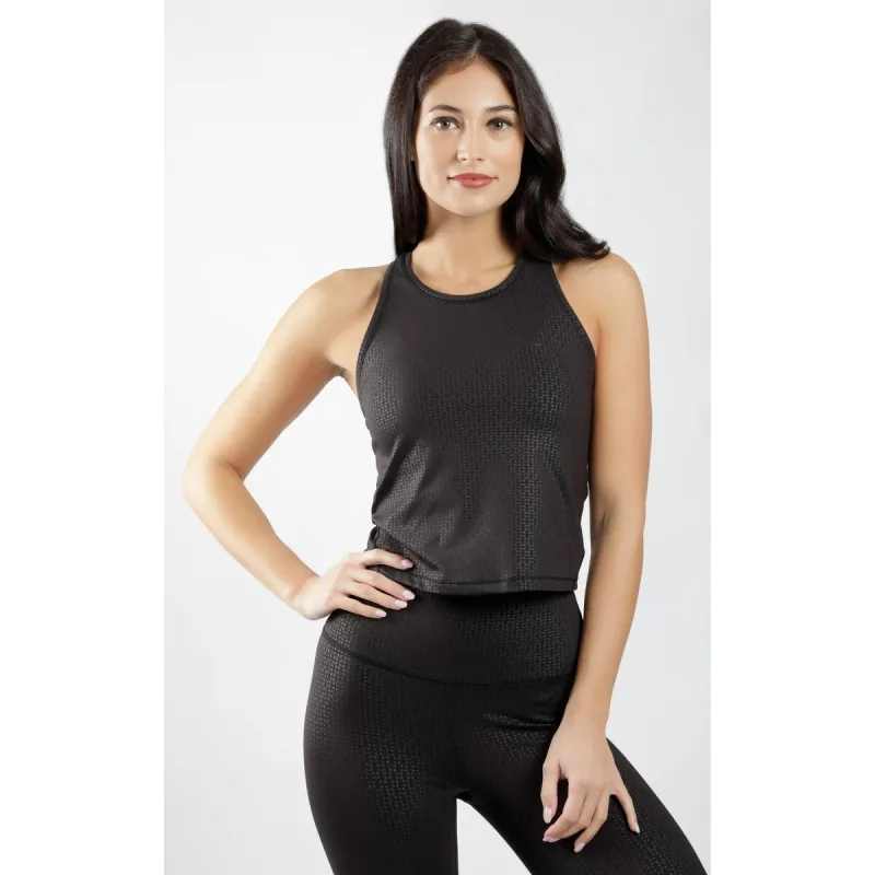 90 Degree By Reflex Interlink Checkerboard Racerback Crop Top sold by Zulily