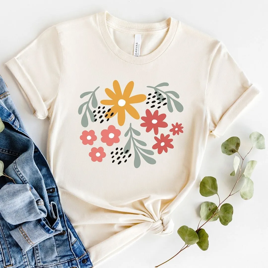 Daisies and Ruscus Short Sleeve Crewnneck Tee sold by Zulily