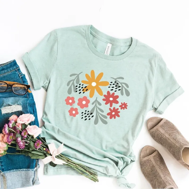 Daisies and Ruscus Short Sleeve Crewnneck Tee sold by Zulily