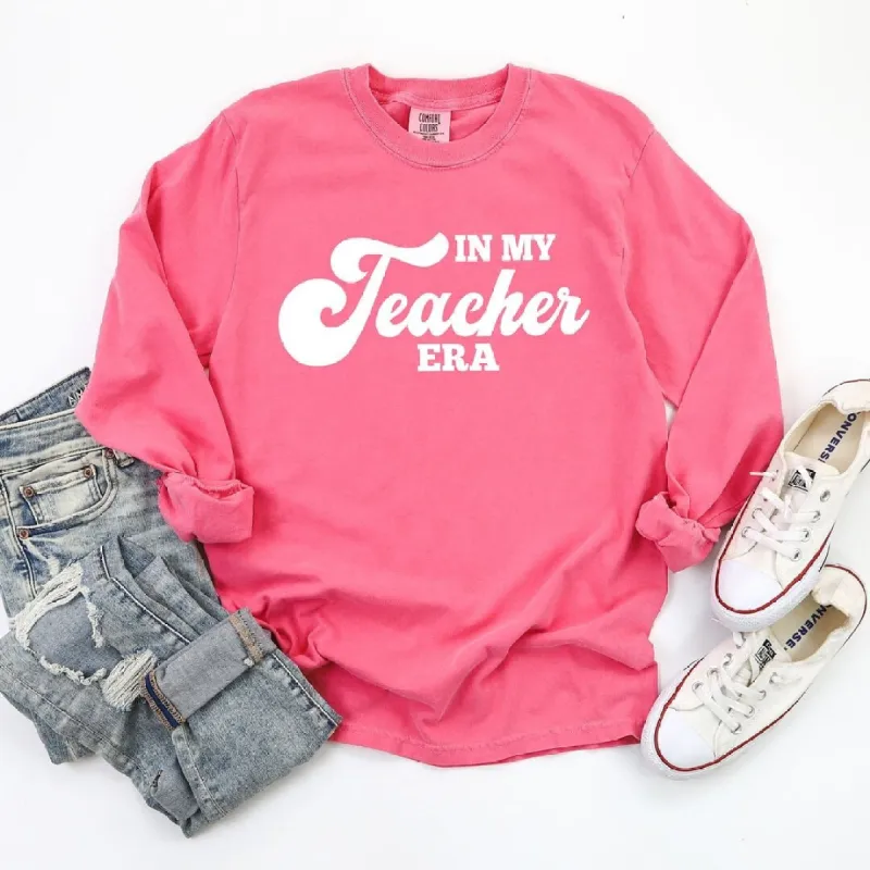 In My Teacher Era Garment Dyed Long Sleeve sold by Zulily