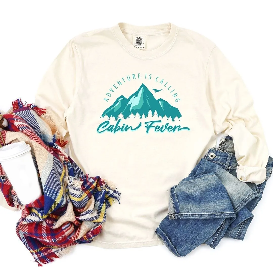 Cabin Fever Mountains Garment Dyed Long Sleeve sold by Zulily