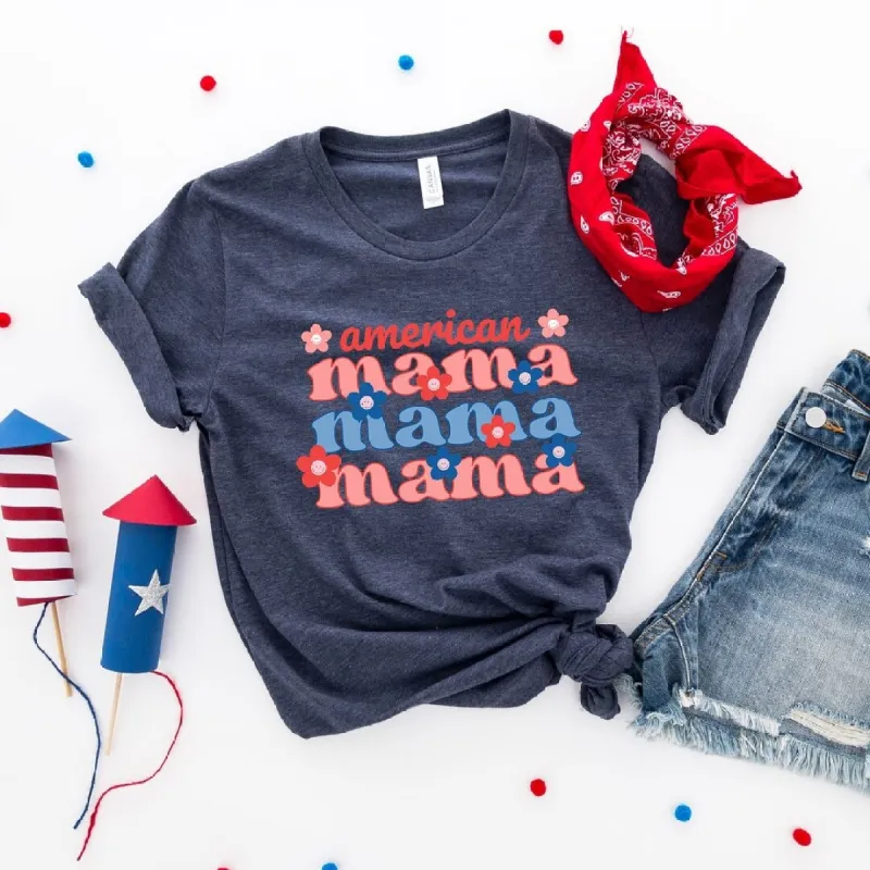 American Mama Smiley Face Short Sleeve Crewnneck Tee sold by Zulily