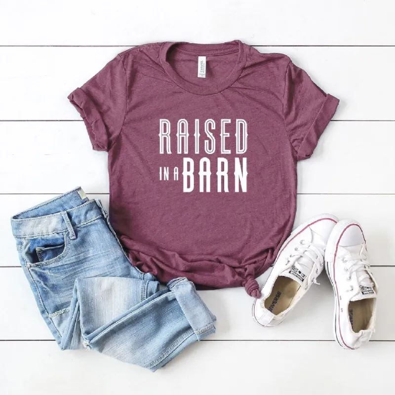Raised In A Barn Short Sleeve Crewnneck Tee sold by Zulily