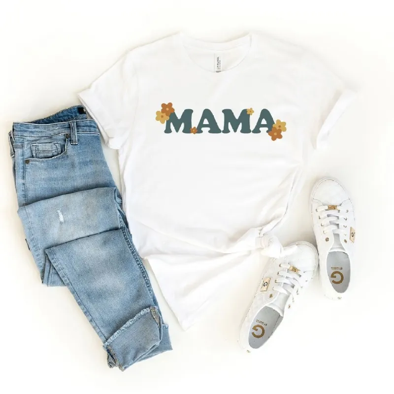 Boho Mama Flowers Short Sleeve Crewnneck Tee sold by Zulily