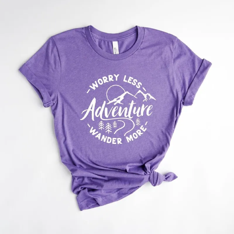 Worry Less Wander More Short Sleeve Crewnneck Tee sold by Zulily