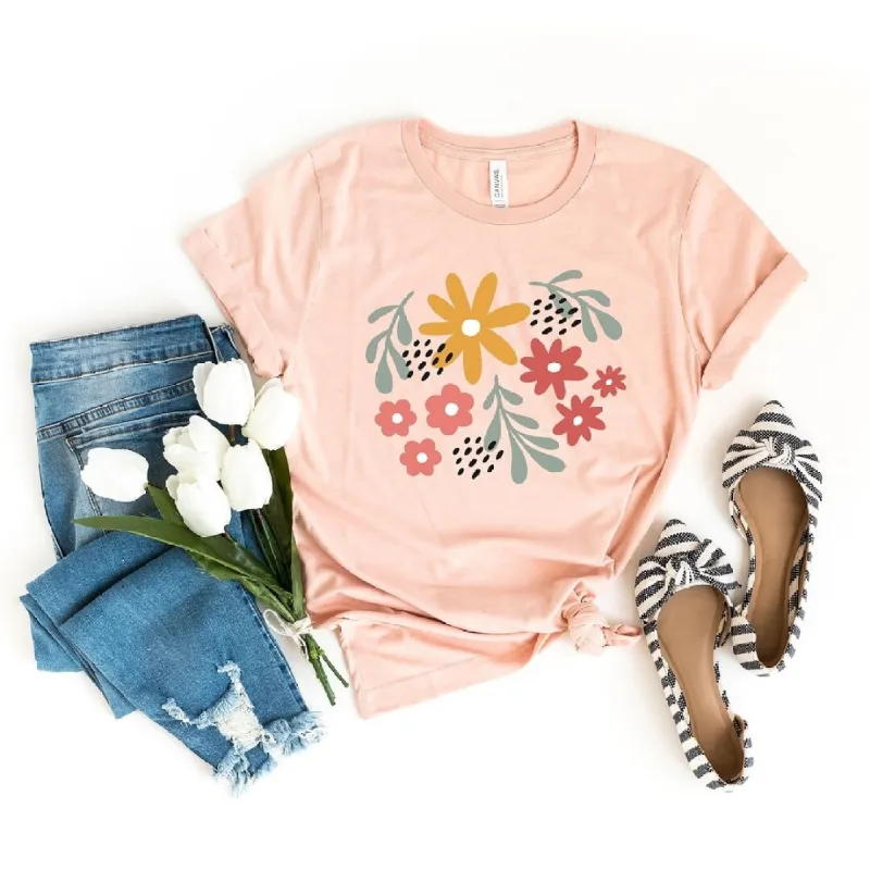Daisies and Ruscus Short Sleeve Crewnneck Tee sold by Zulily
