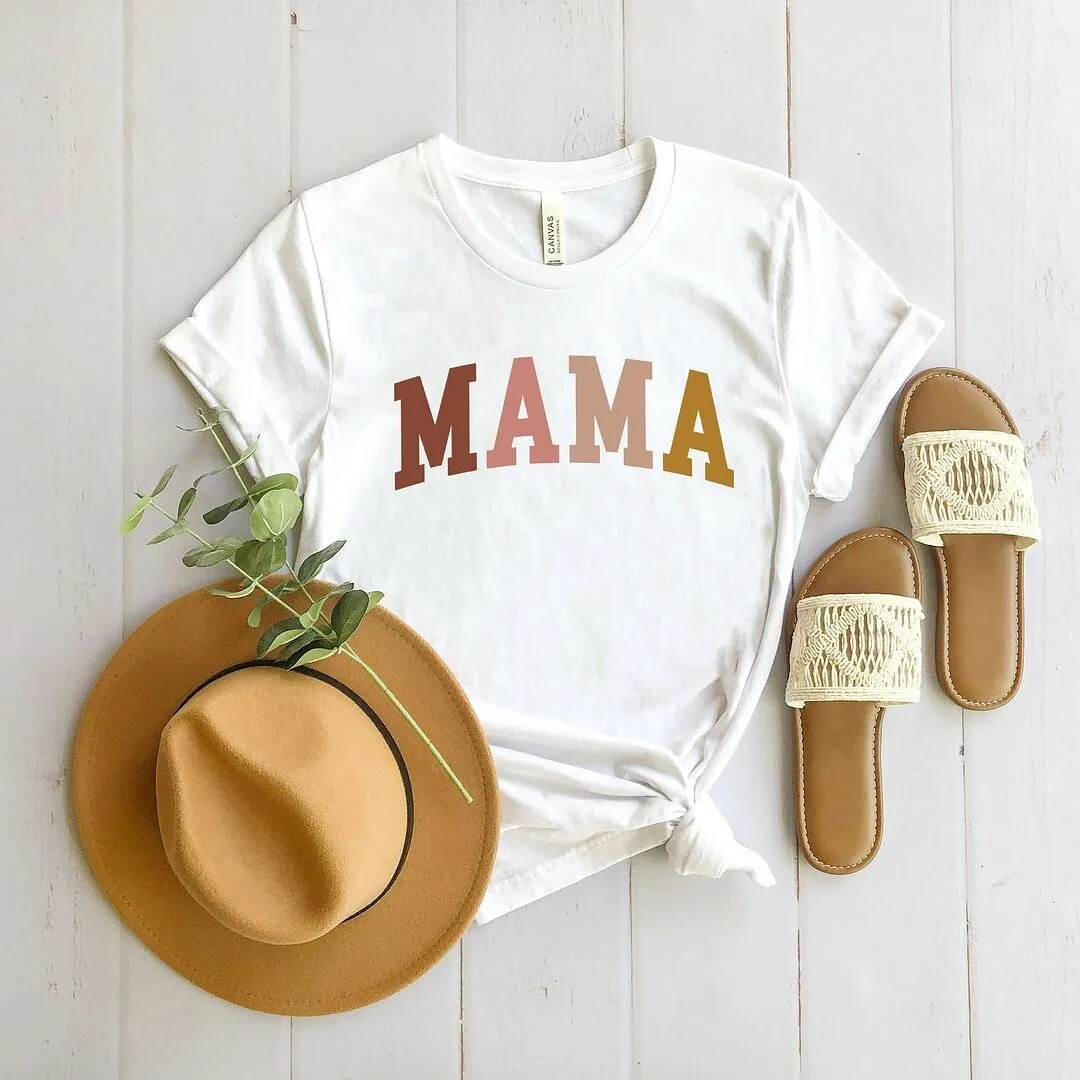 Mama Colored Arch Short Sleeve Crewnneck Tee sold by Zulily