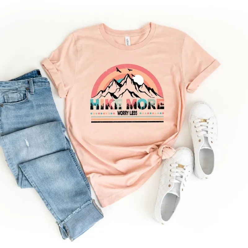 Hike More Worry Less Short Sleeve Crewnneck Tee sold by Zulily