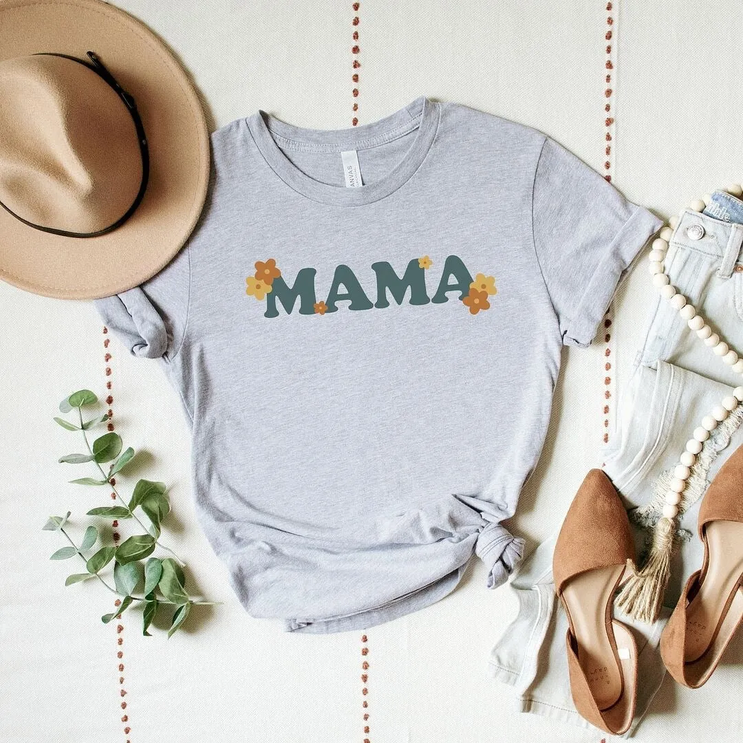Boho Mama Flowers Short Sleeve Crewnneck Tee sold by Zulily